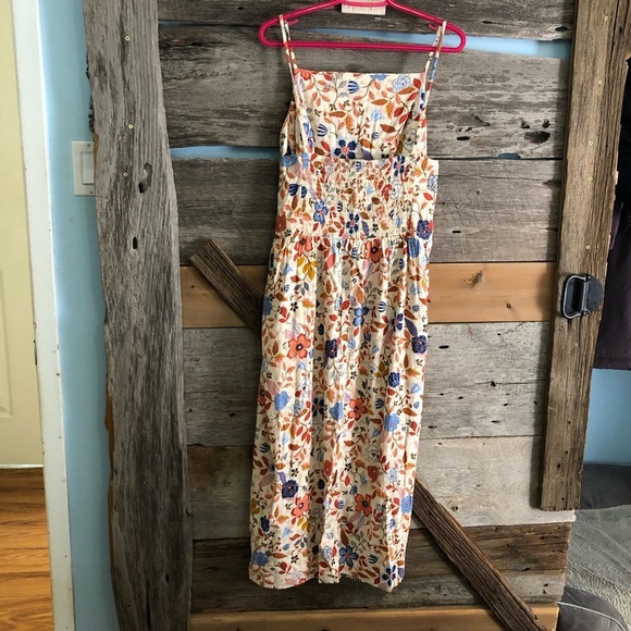 Old Navy Plus Size XXL Tan Floral Square Neck Dress - Picture 5 of 6
